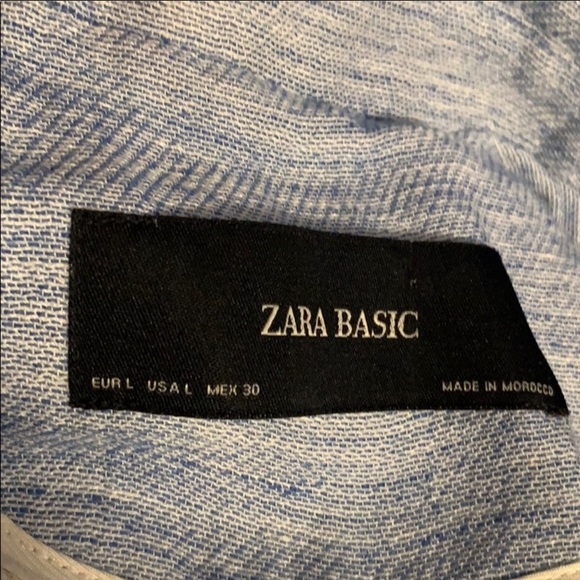 NWOT Zara texturized weave blazer light blue - Picture 5 of 7